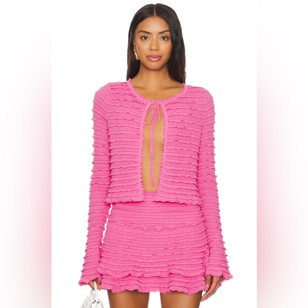 Never worn LoveShackFancy Celosia Cardigan in Lovestruck Pink